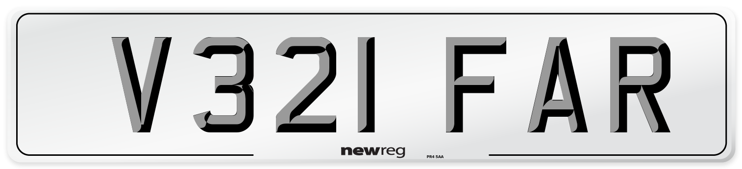 V321 FAR Number Plate from New Reg